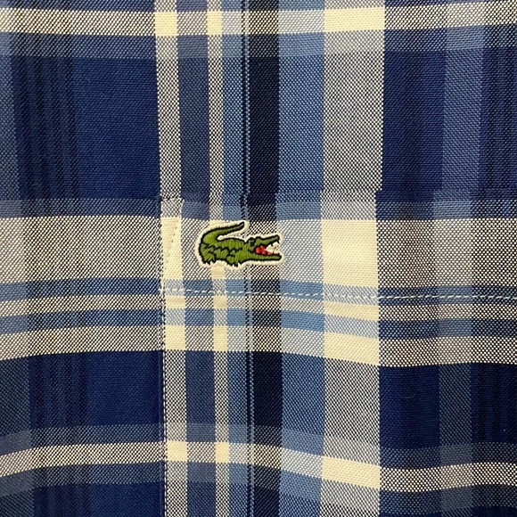 New, never worn plaid Lacoste button down XXL - Picture 2 of 4